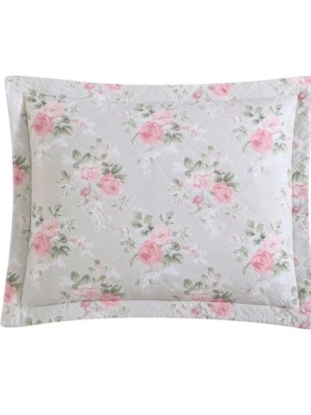 Laura Ashley Full/Queen Melany Pink Floral Reversible QUILT 3pc Set 100%Cotton